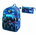 Mochila Batman Superman + Estuche